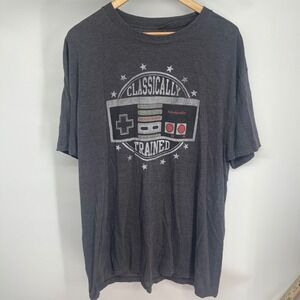Nintendo NES Classic Controller T Shirt Men's 2XL Gray "Classically Trained" Tee